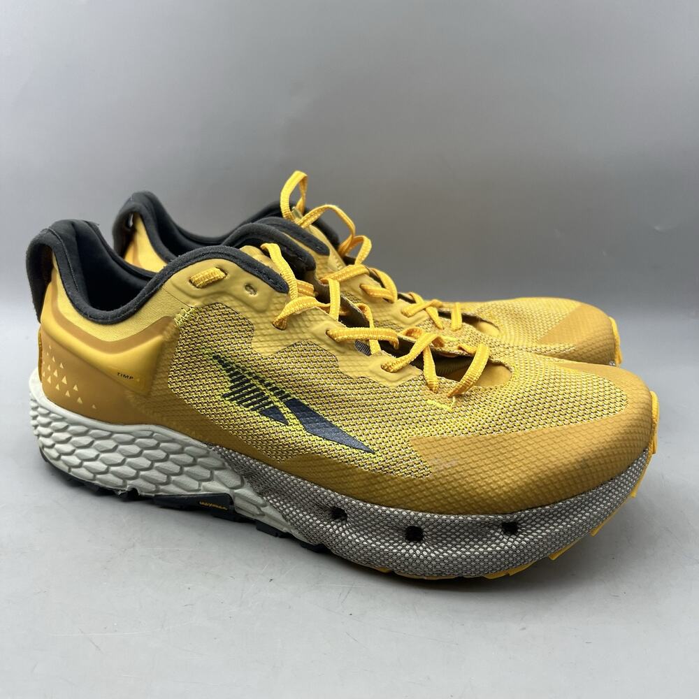 Altra Timp 4 Trail Running Shoes Men Size 12 Yellow Mesh Hiking Comfort Sneakers